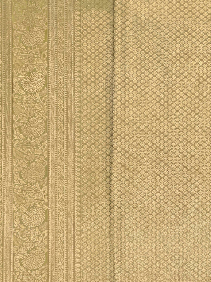 Olive Green Woven Design Art Silk Kanjivaram Saree