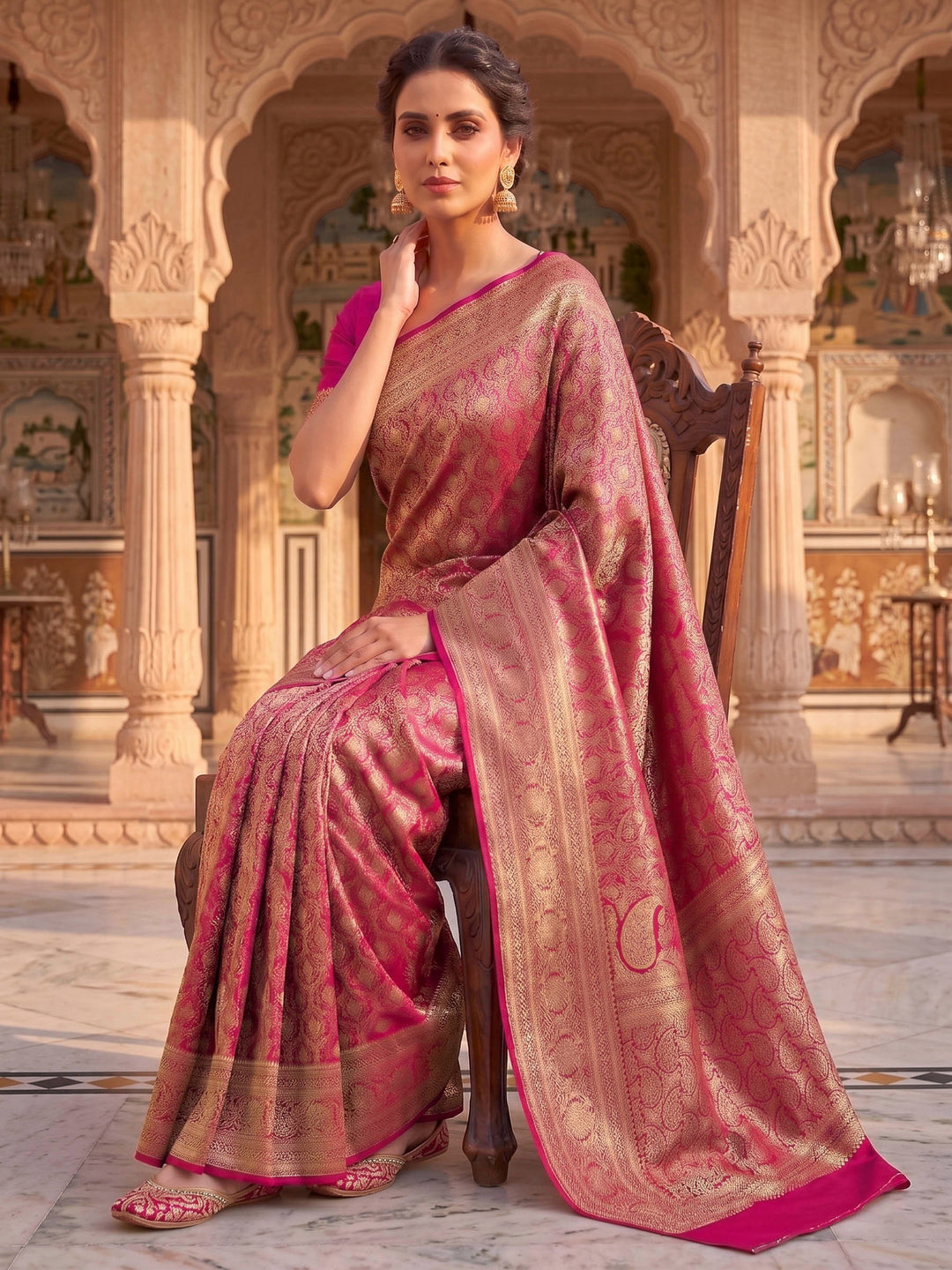 Rani Woven Design Art Silk Kanjivaram Saree