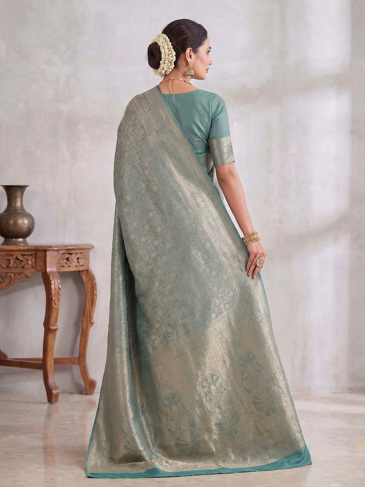 Blue Woven Design Art Silk Kanjivaram Saree
