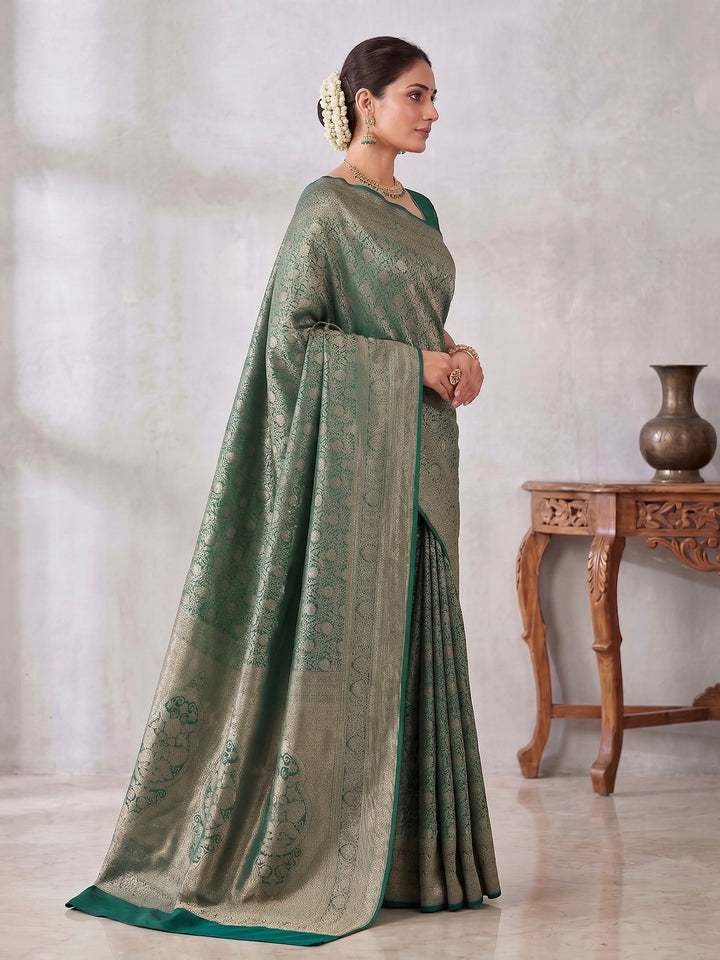 Green Woven Design Art Silk Kanjivaram Saree