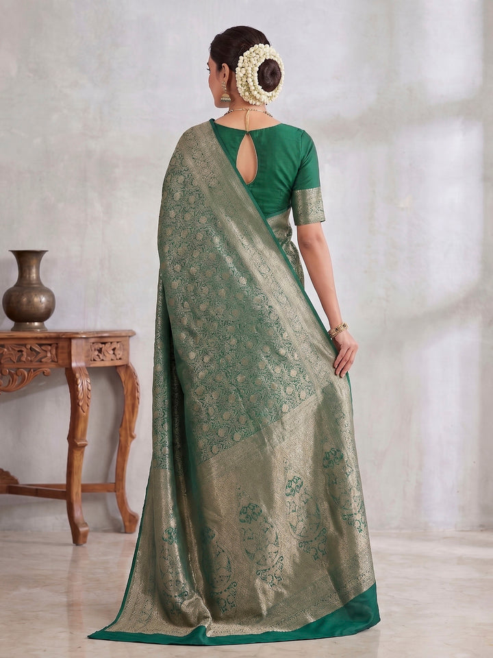 Green Woven Design Art Silk Kanjivaram Saree