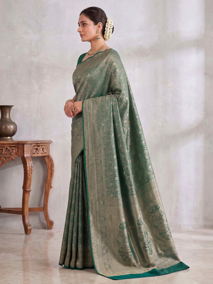 Green Woven Design Art Silk Kanjivaram Saree
