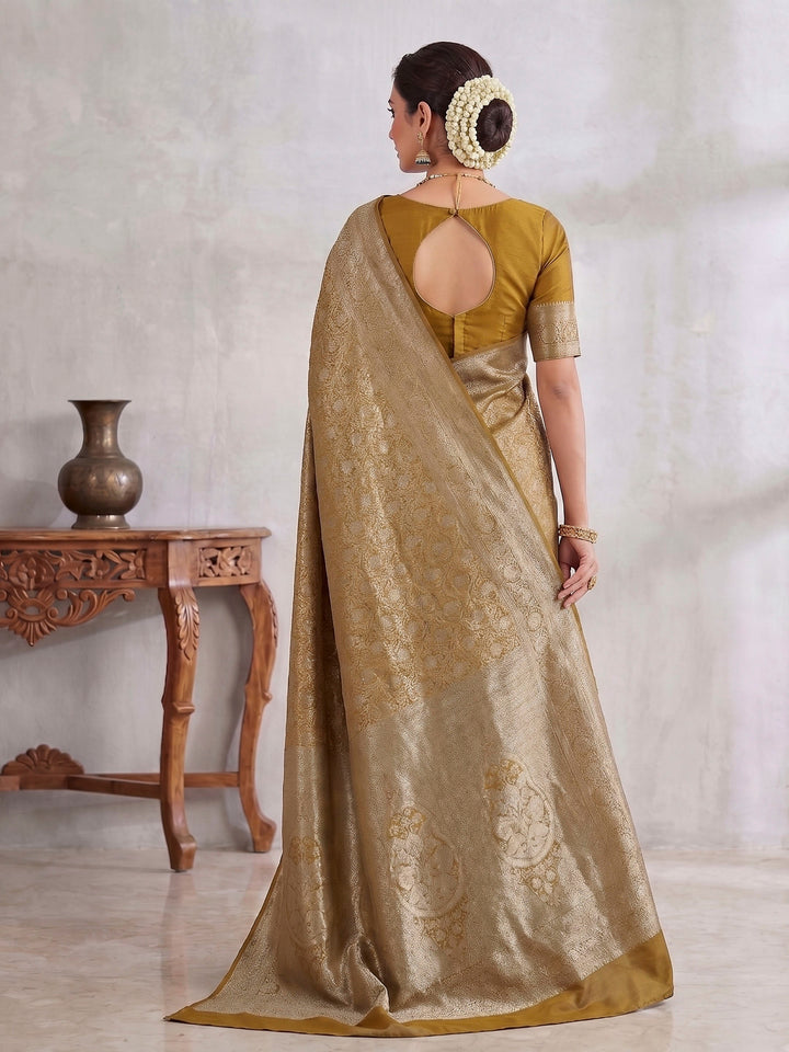 Yellow Woven Design Art Silk Kanjivaram Saree