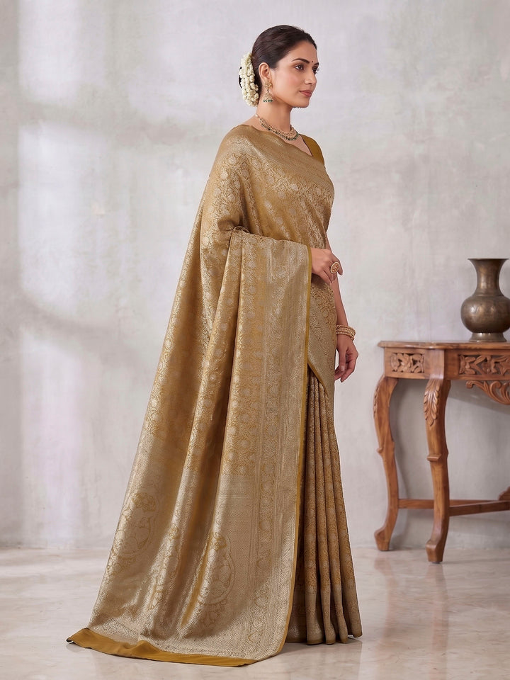 Yellow Woven Design Art Silk Kanjivaram Saree