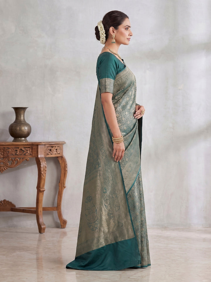 Light Green Woven Design Art Silk Kanjivaram Saree