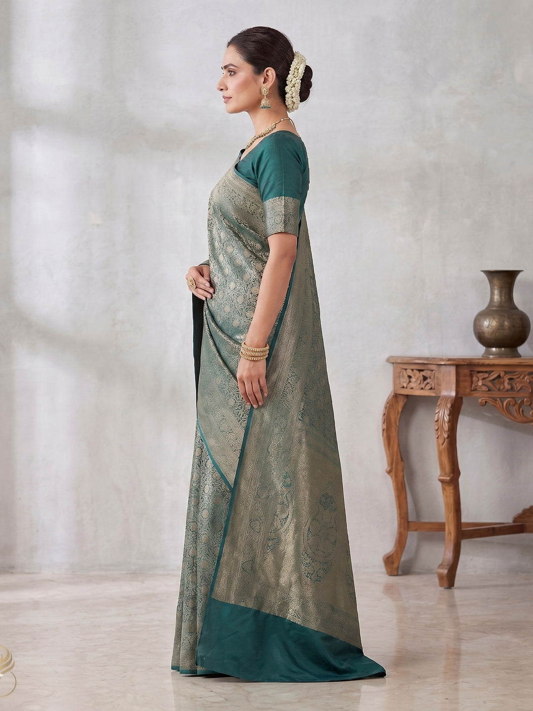Light Green Woven Design Art Silk Kanjivaram Saree