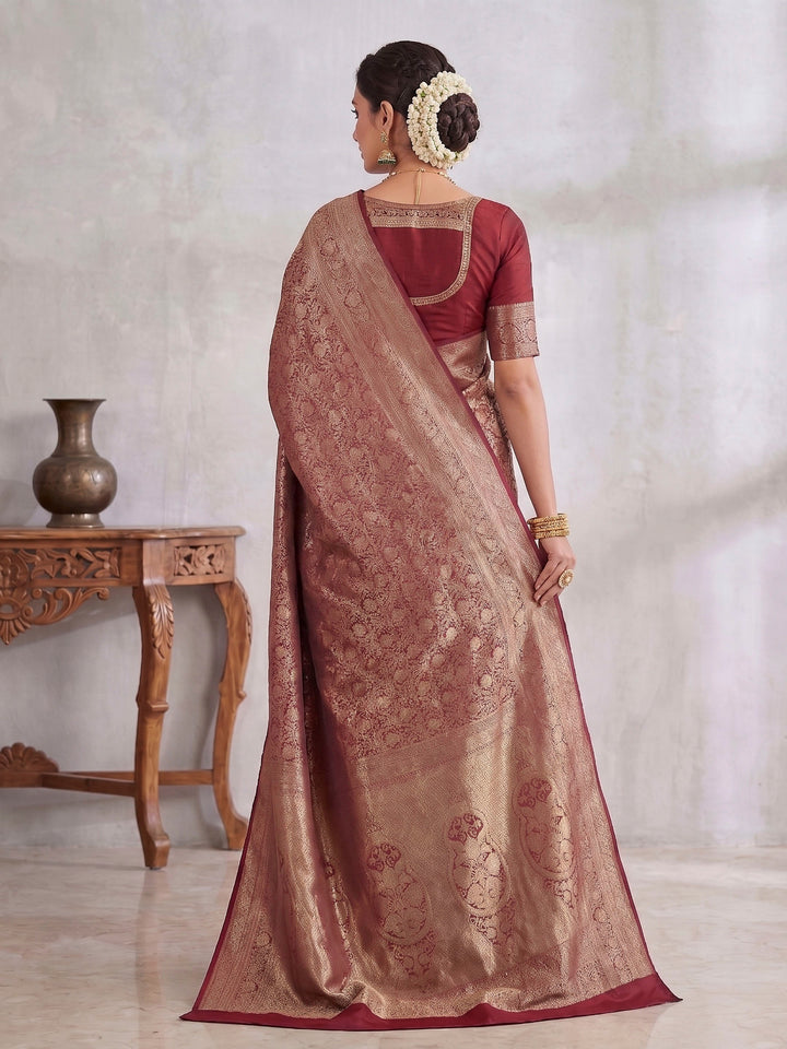 Red Woven Design Art Silk Kanjivaram Saree