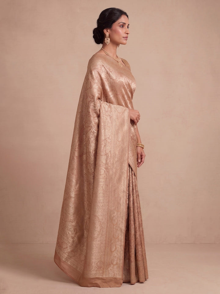 Beige Woven Design Art Silk Kanjivaram Saree
