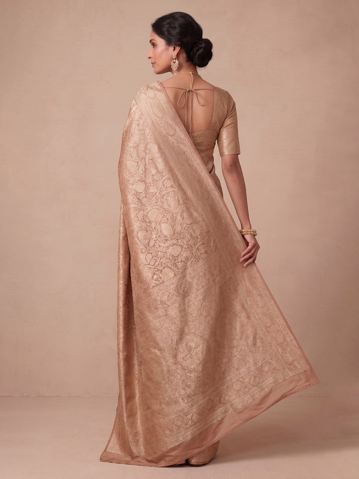 Beige Woven Design Art Silk Kanjivaram Saree