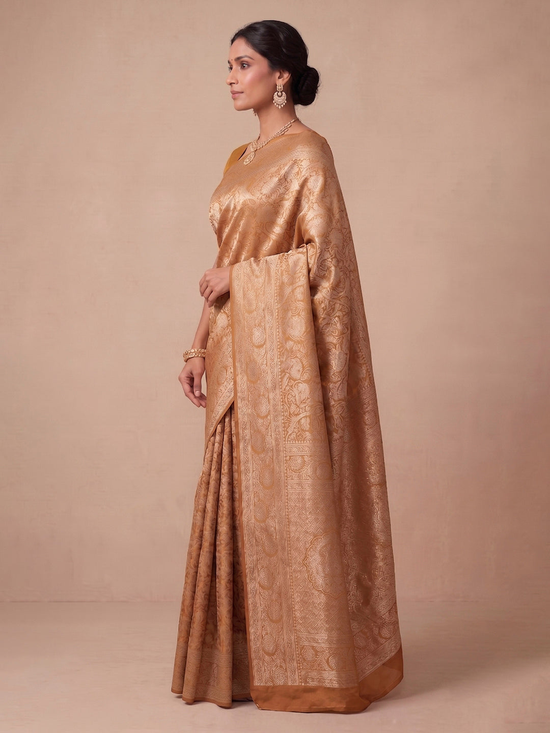 Yellow Woven Design Art Silk Kanjivaram Saree