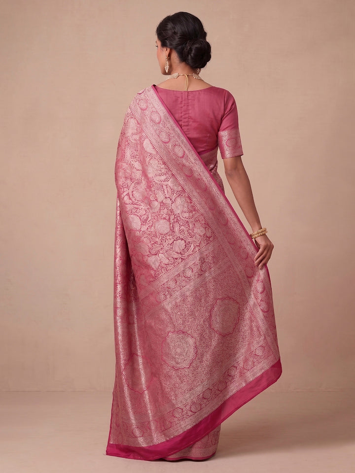 Pink Woven Design Art Silk Kanjivaram Saree