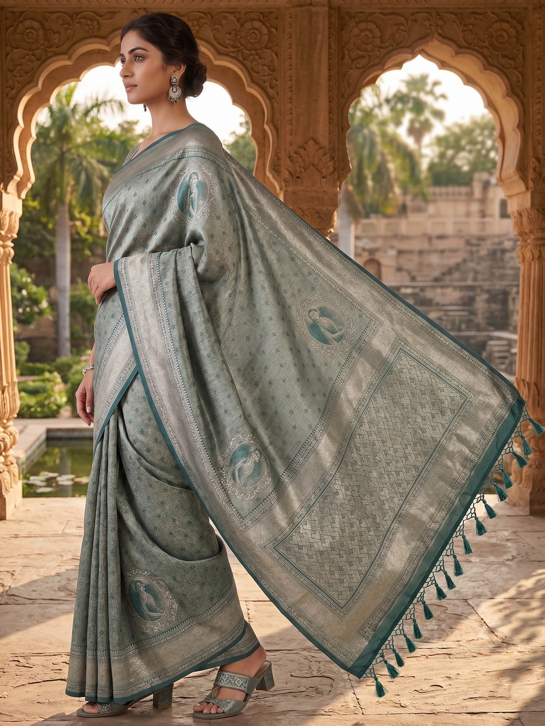 Green Woven Design Art Silk Kanjivaram Saree