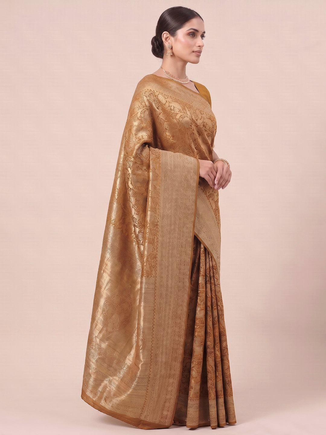 Yellow Woven Design Art Silk Kanjivaram Saree