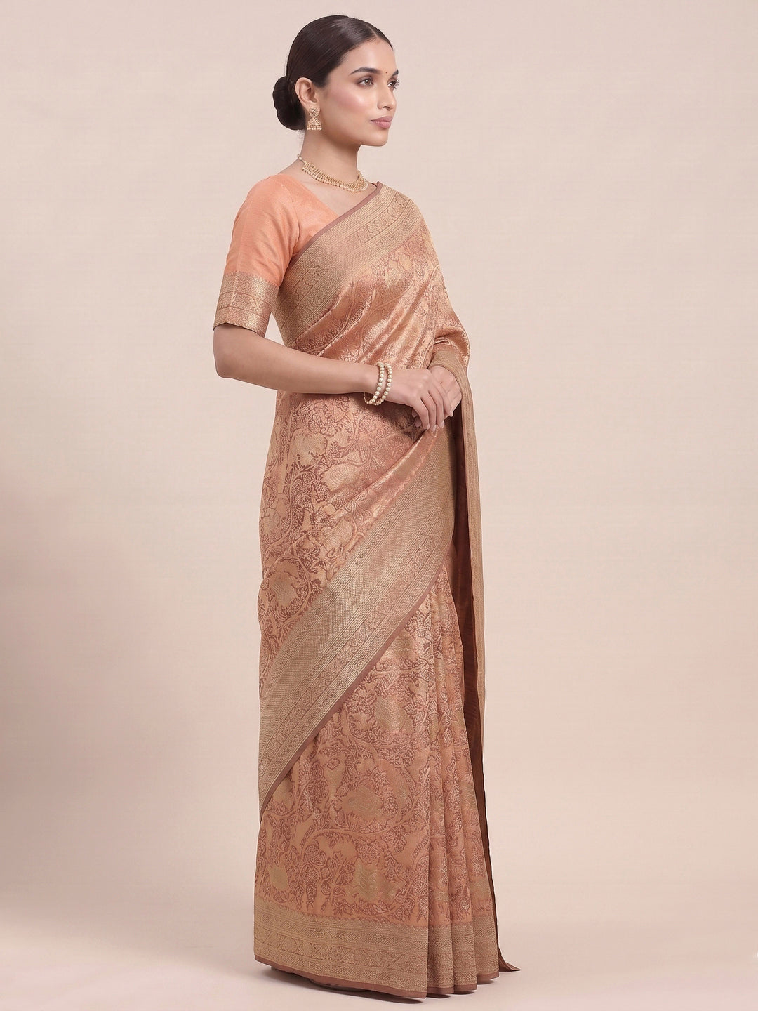 Orange Woven Design Art Silk Kanjivaram Saree