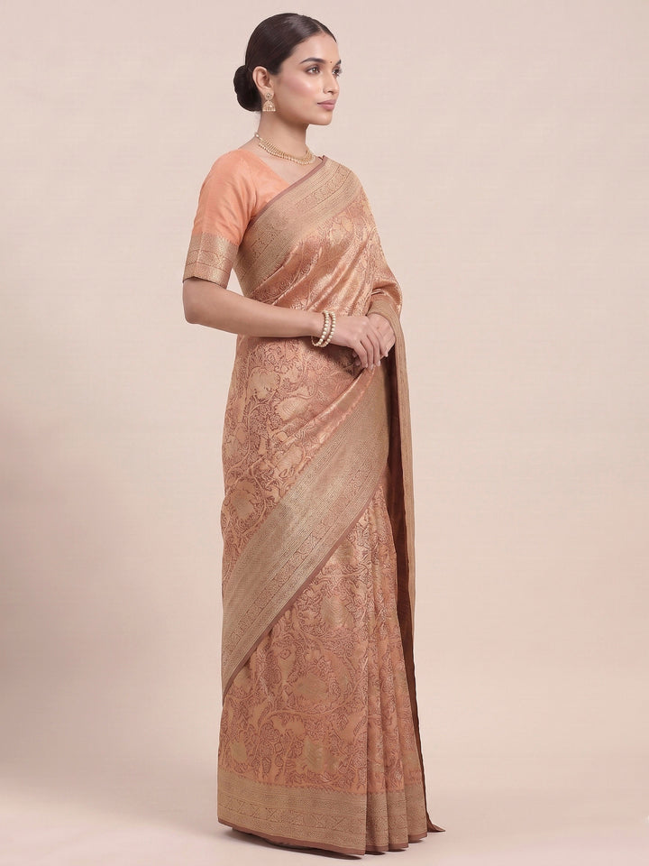 Orange Woven Design Art Silk Kanjivaram Saree
