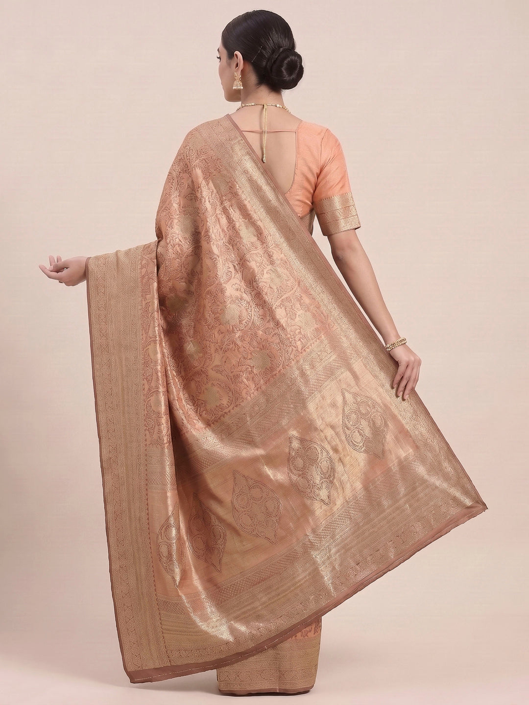 Orange Woven Design Art Silk Kanjivaram Saree