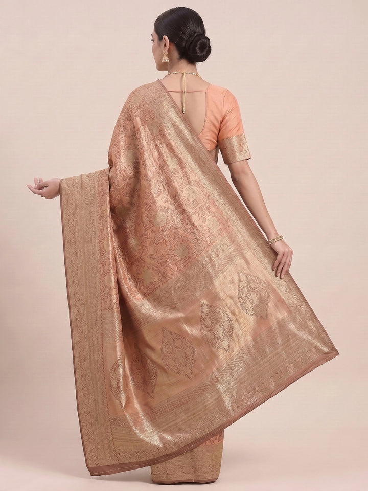 Orange Woven Design Art Silk Kanjivaram Saree
