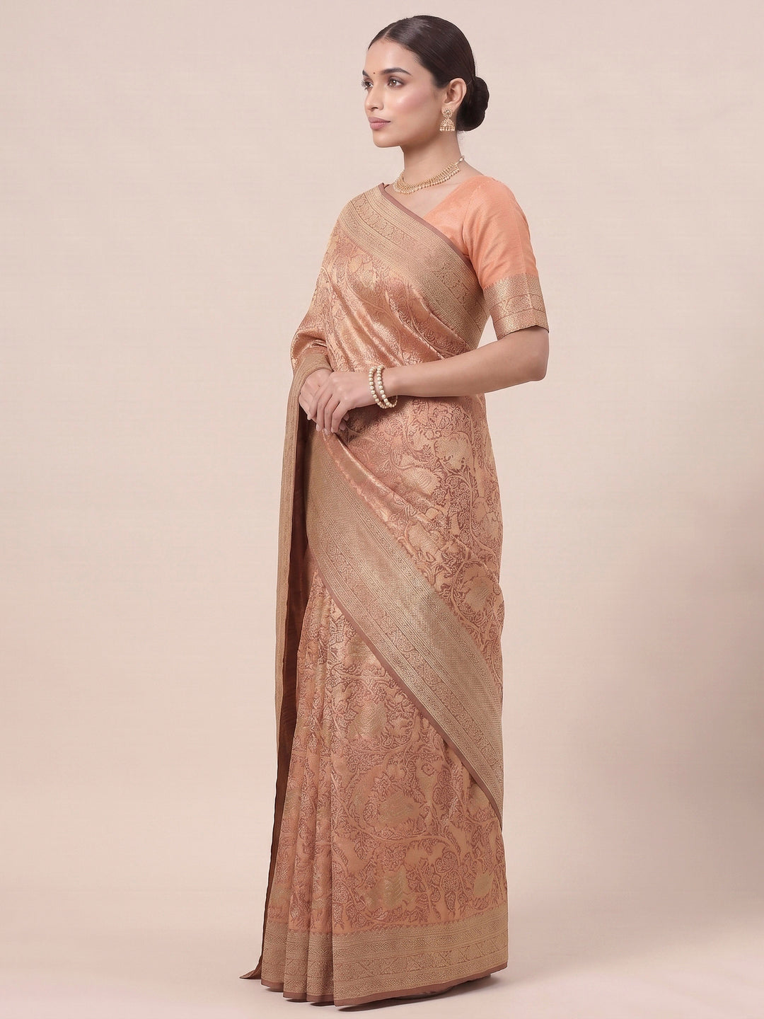 Orange Woven Design Art Silk Kanjivaram Saree