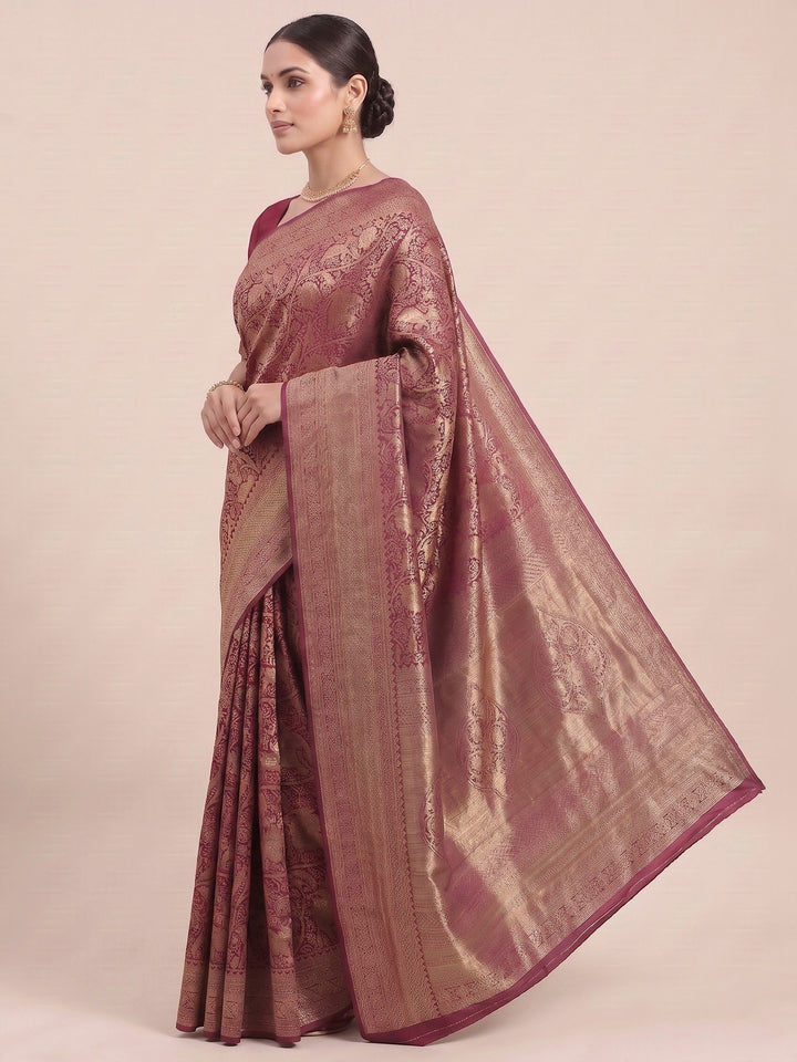 Pink Woven Design Art Silk Kanjivaram Saree