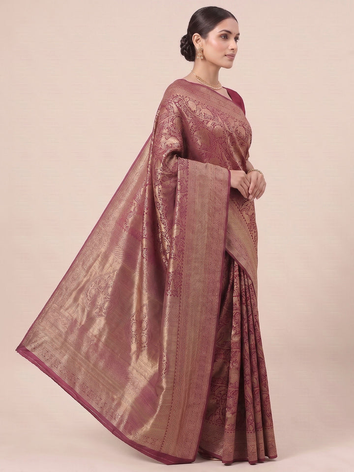 Pink Woven Design Art Silk Kanjivaram Saree