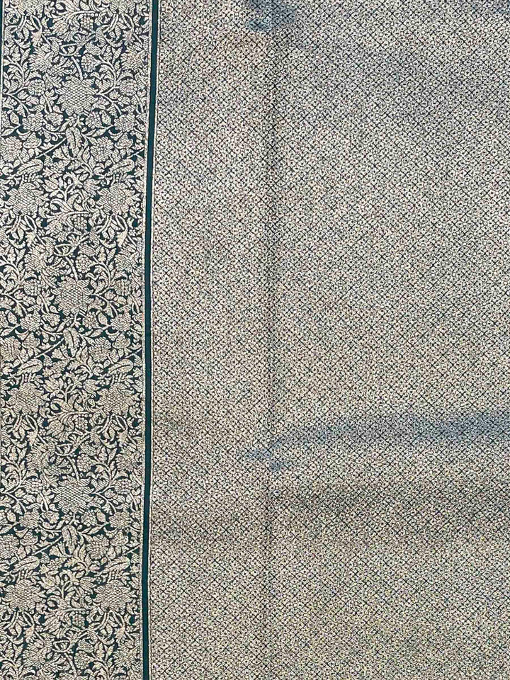 Bottle Green Woven Design Art Silk Kanjivaram Saree