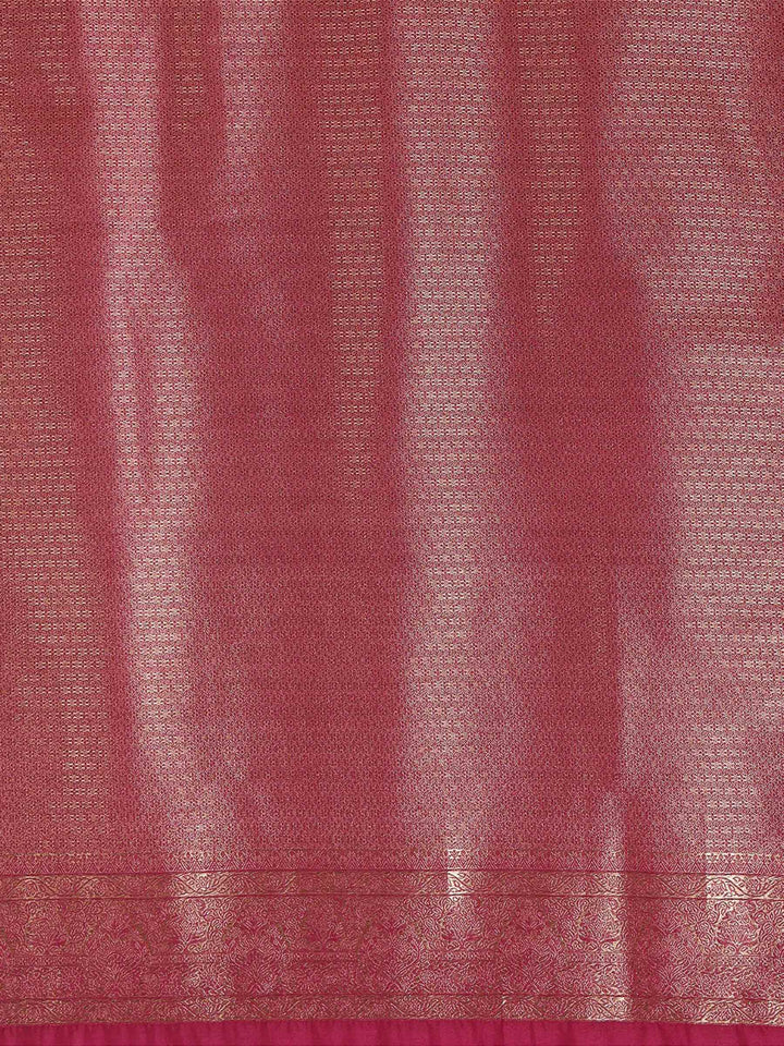 Off White Lavender Woven Design Kanjivaram Brocade Contrast Saree