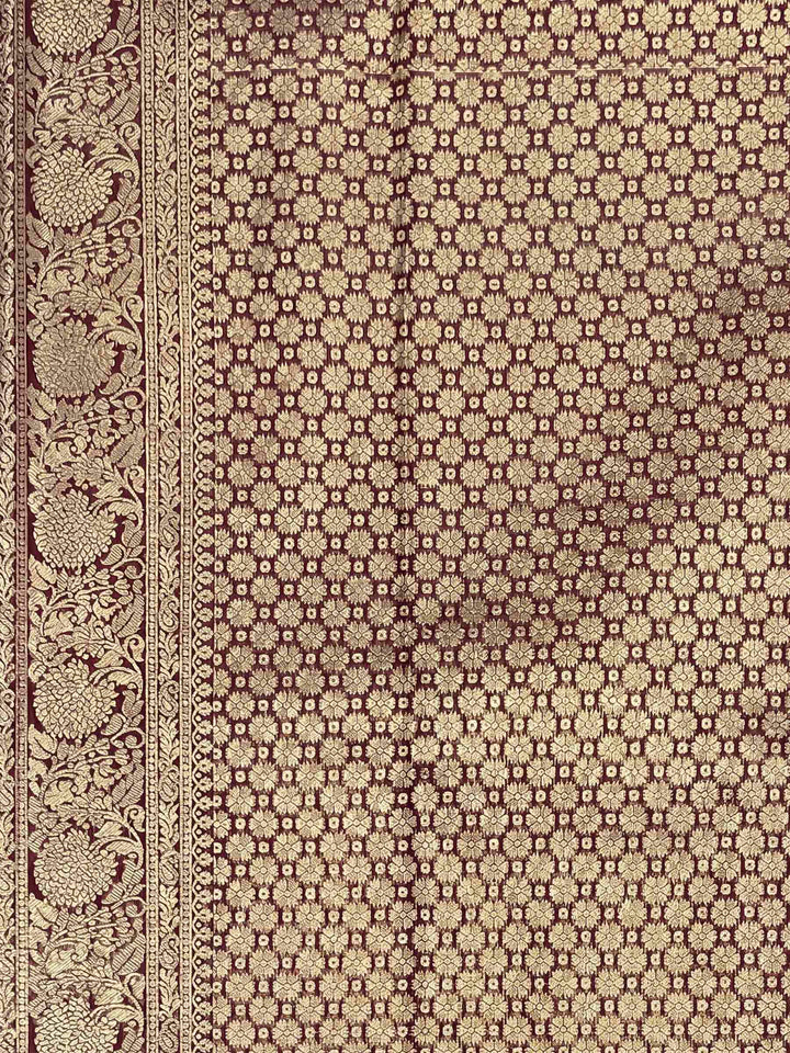 Maroon Woven Design Art Silk Kanjivaram Saree
