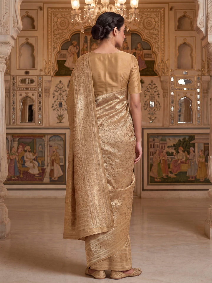Off White Woven Design Art Silk Kanjivaram Saree