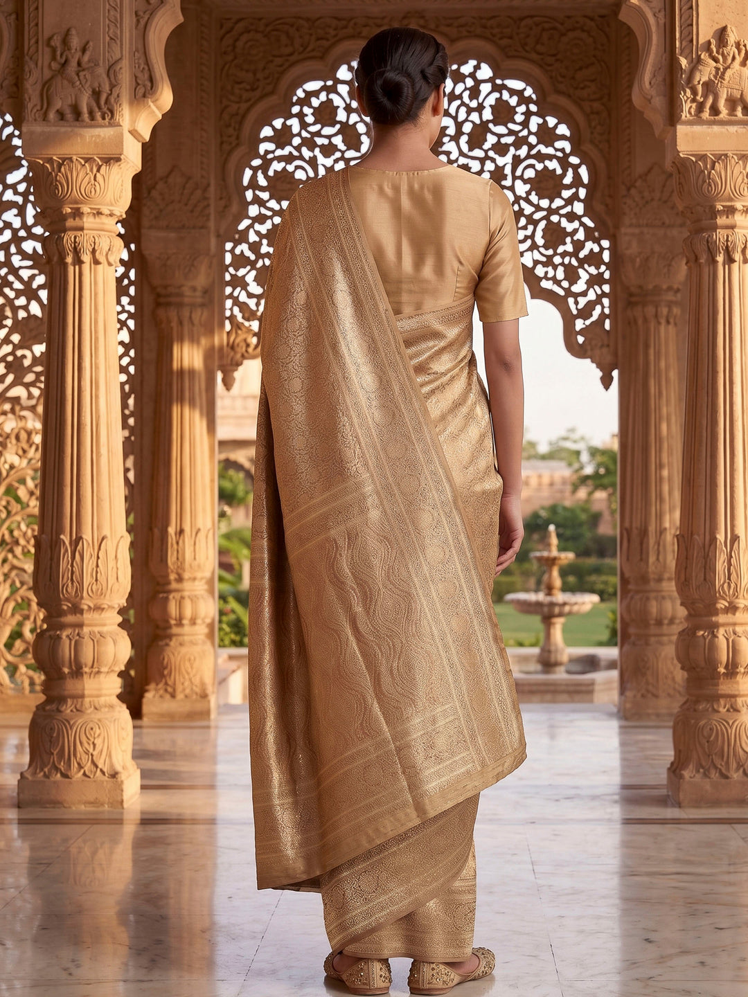 Off White Woven Design Art Silk Kanjivaram Saree