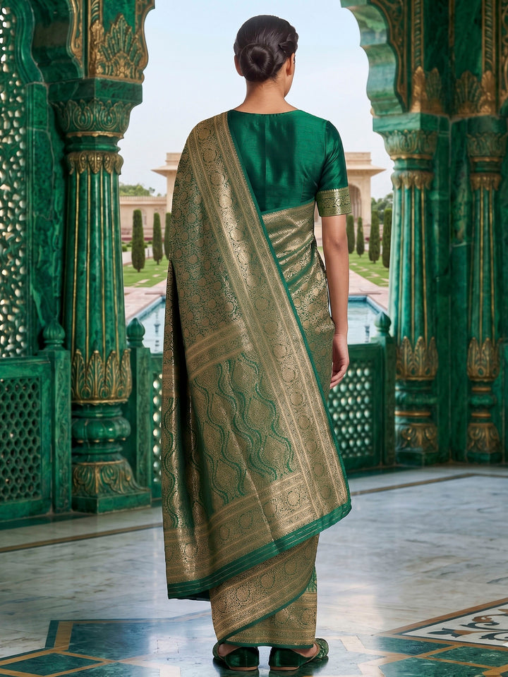 Rama Green Woven Design Art Silk Kanjivaram Saree