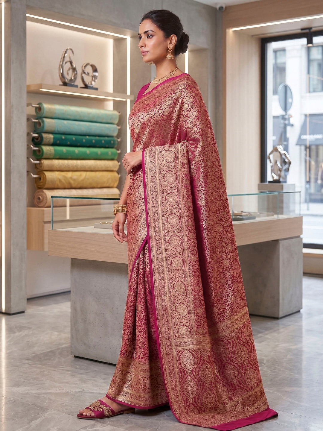 Rani Woven Design Art Silk Kanjivaram Saree