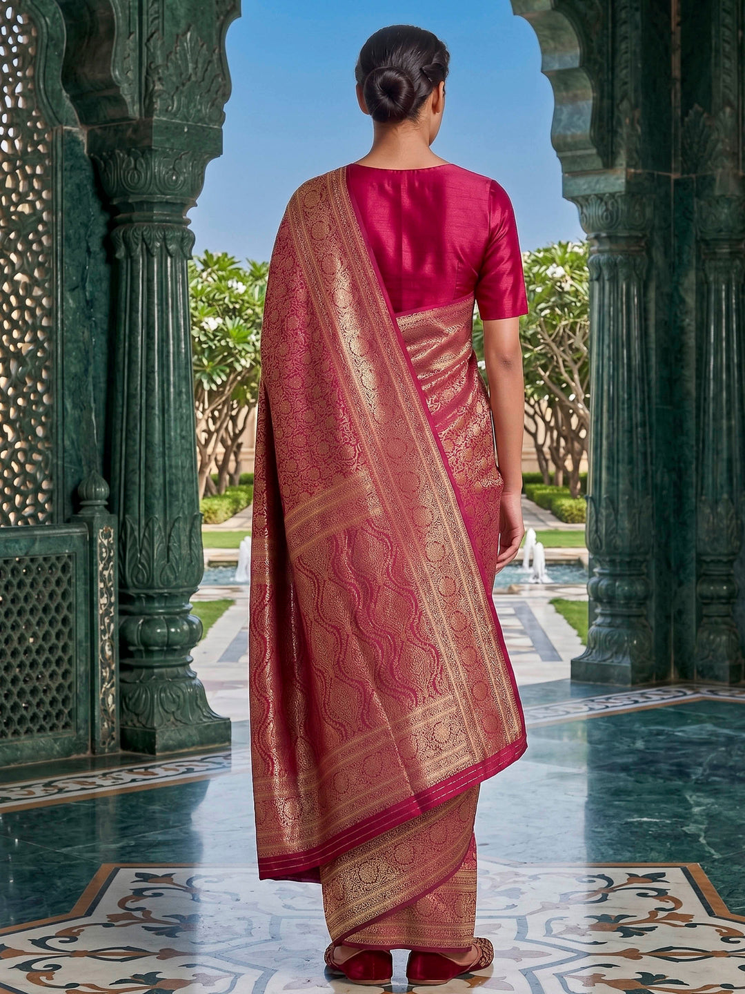 Rani Woven Design Art Silk Kanjivaram Saree