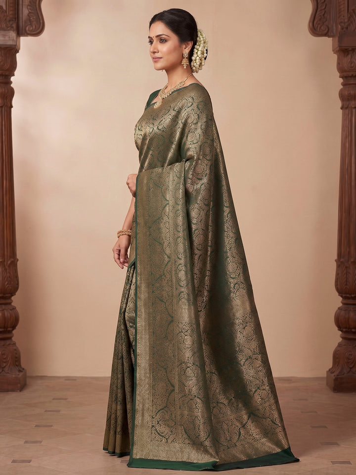 Green Woven Design Art Silk Kanjivaram Saree