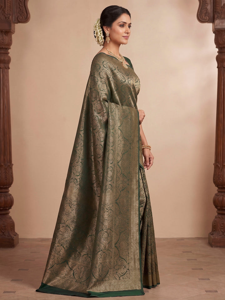 Green Woven Design Art Silk Kanjivaram Saree