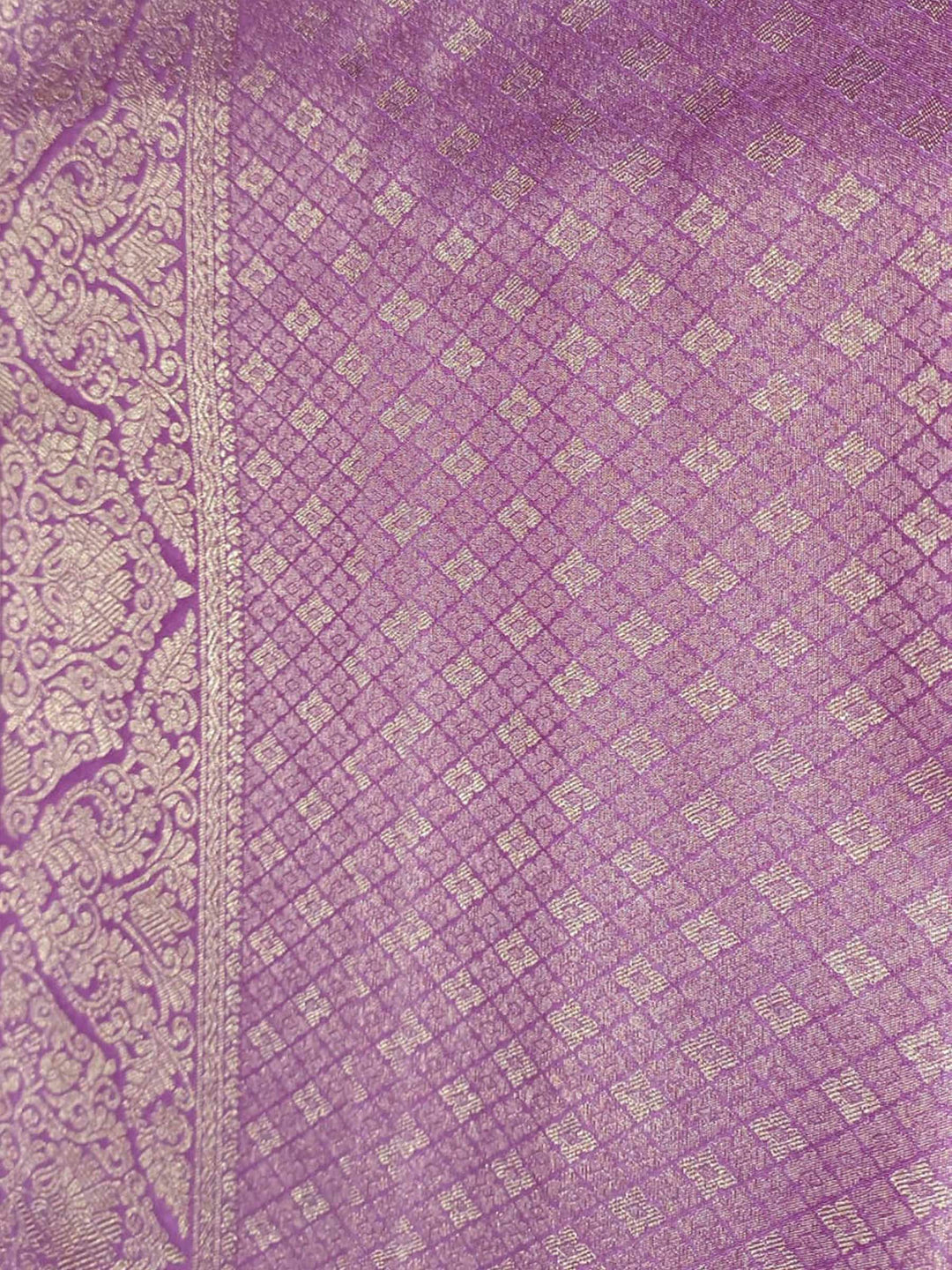 Lavender Woven Design Art Silk Kanjivaram Saree