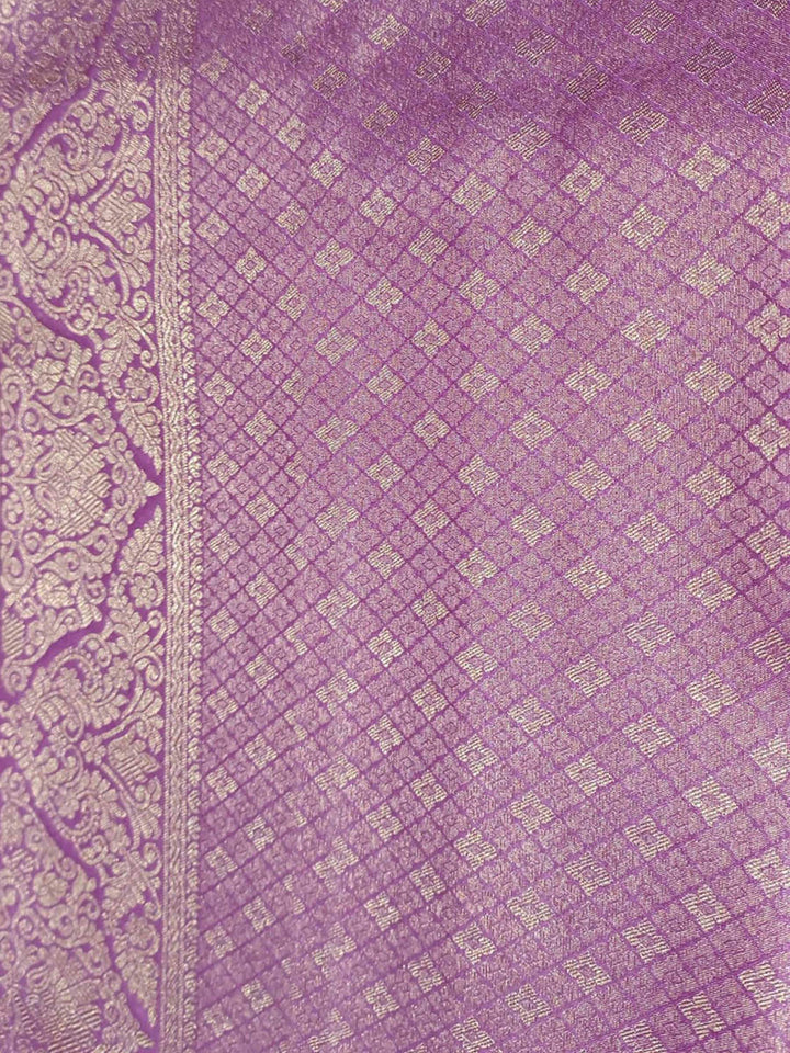 Lavender Woven Design Art Silk Kanjivaram Saree