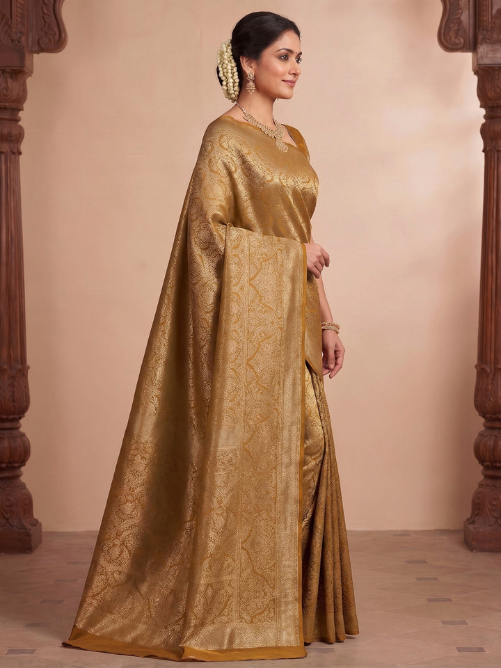 Yellow Woven Design Art Silk Kanjivaram Saree