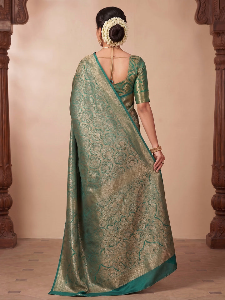 Green Woven Design Art Silk Kanjivaram Saree