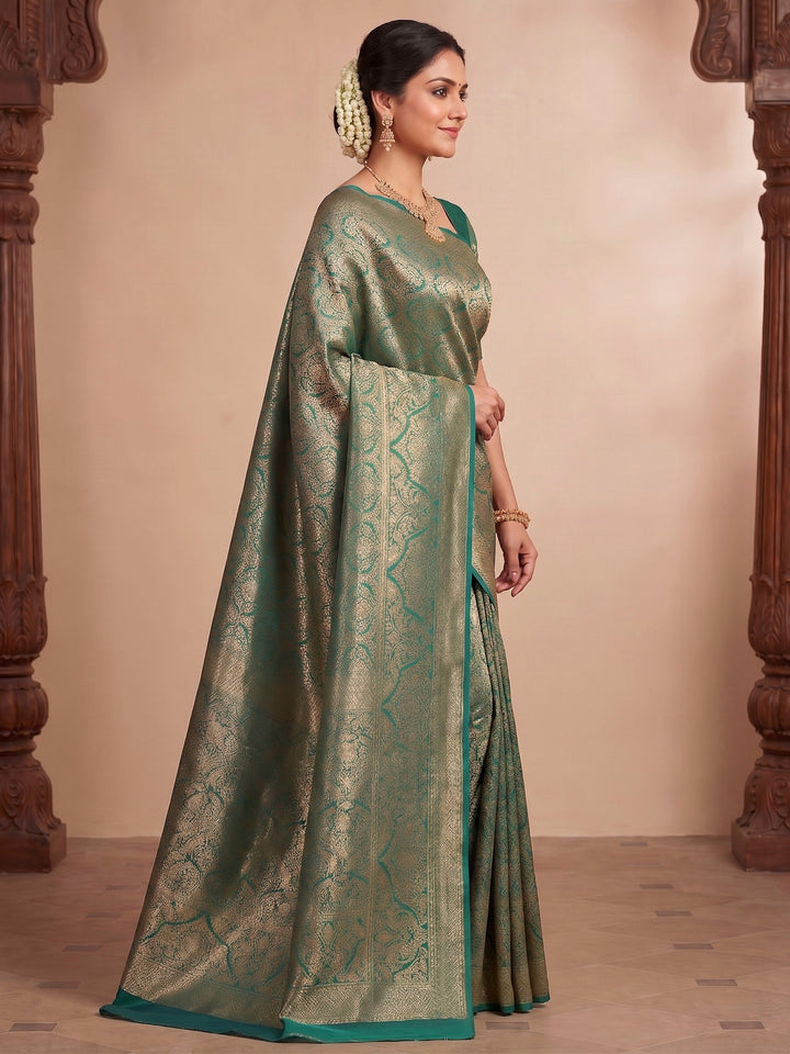 Green Woven Design Art Silk Kanjivaram Saree