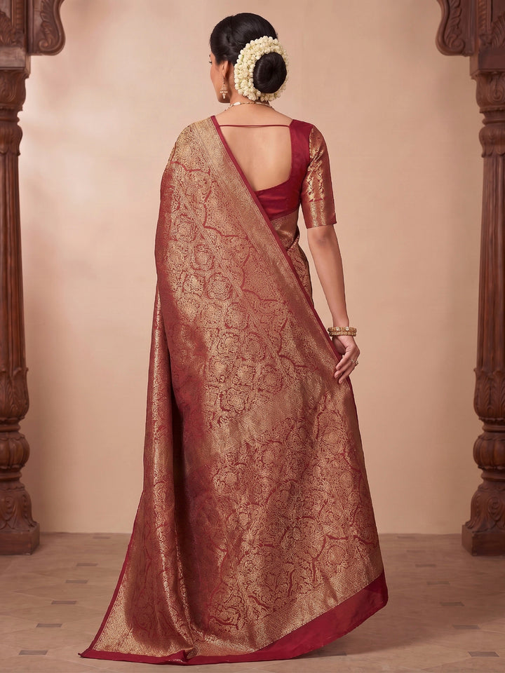 Red Woven Design Art Silk Kanjivaram Saree