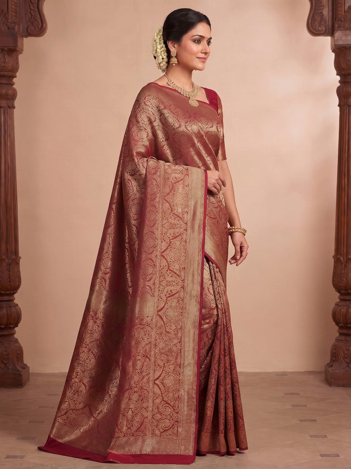 Red Woven Design Art Silk Kanjivaram Saree