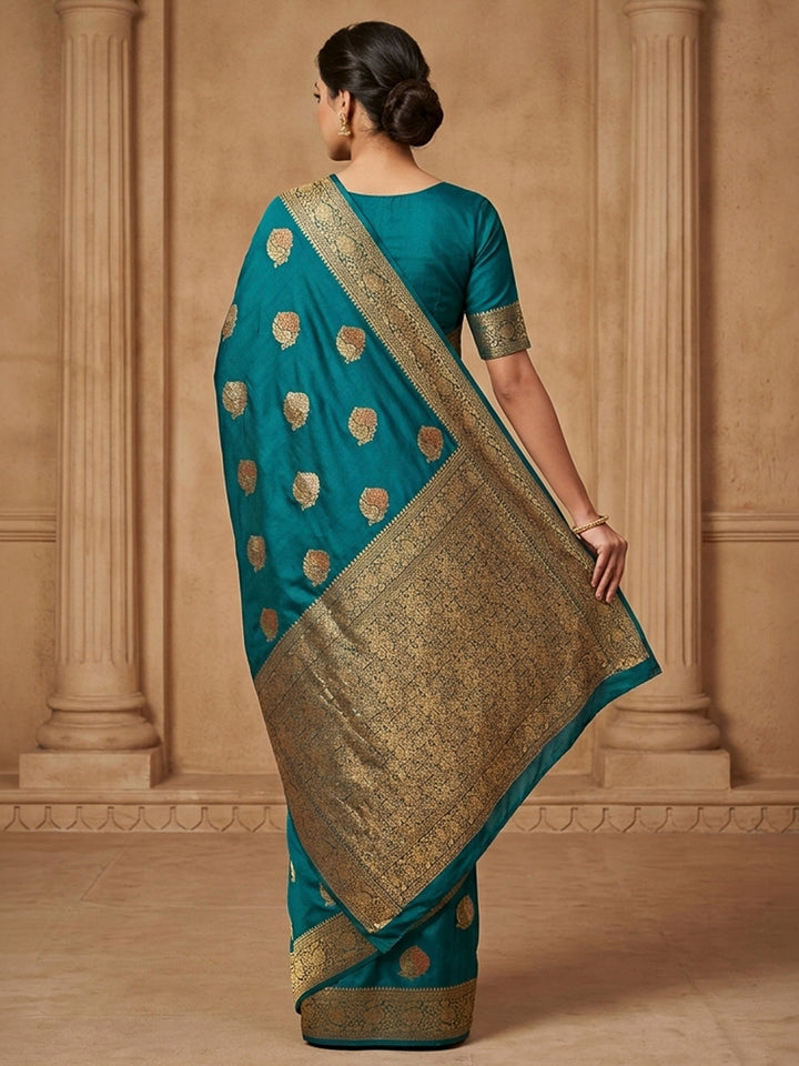 Blue Woven Design Dola Silk Saree