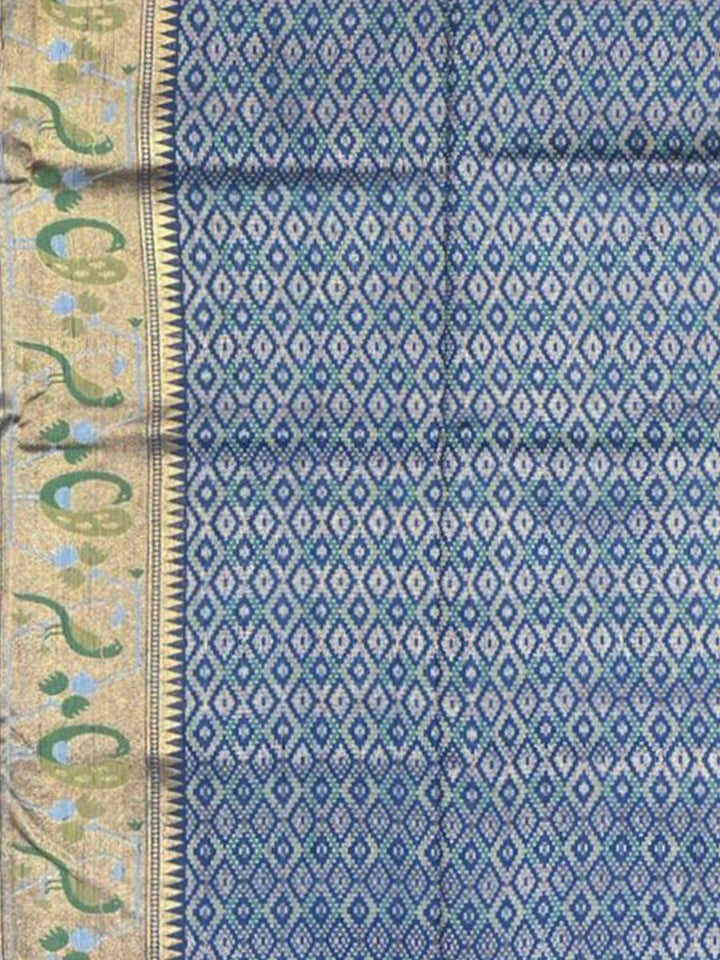 Lake Blue Woven Design Art Silk Kanjivaram Saree