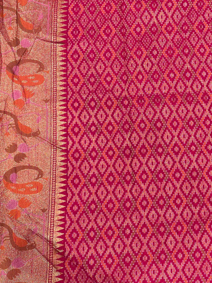 Peach Woven Design Art Silk Kanjivaram Saree