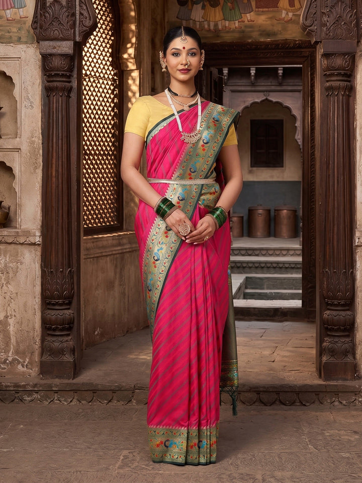Rani Dark Green Woven Design Dola Silk Saree