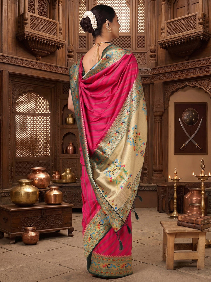 Rani Dark Green Woven Design Dola Silk Saree