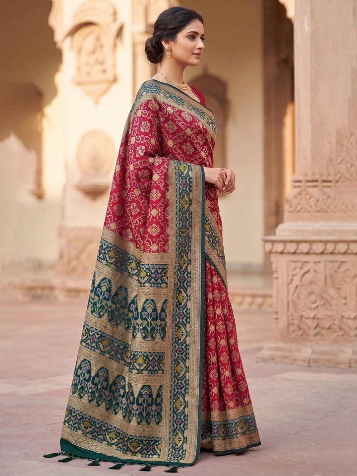 Red Woven Design Art Silk Kanjivaram Saree