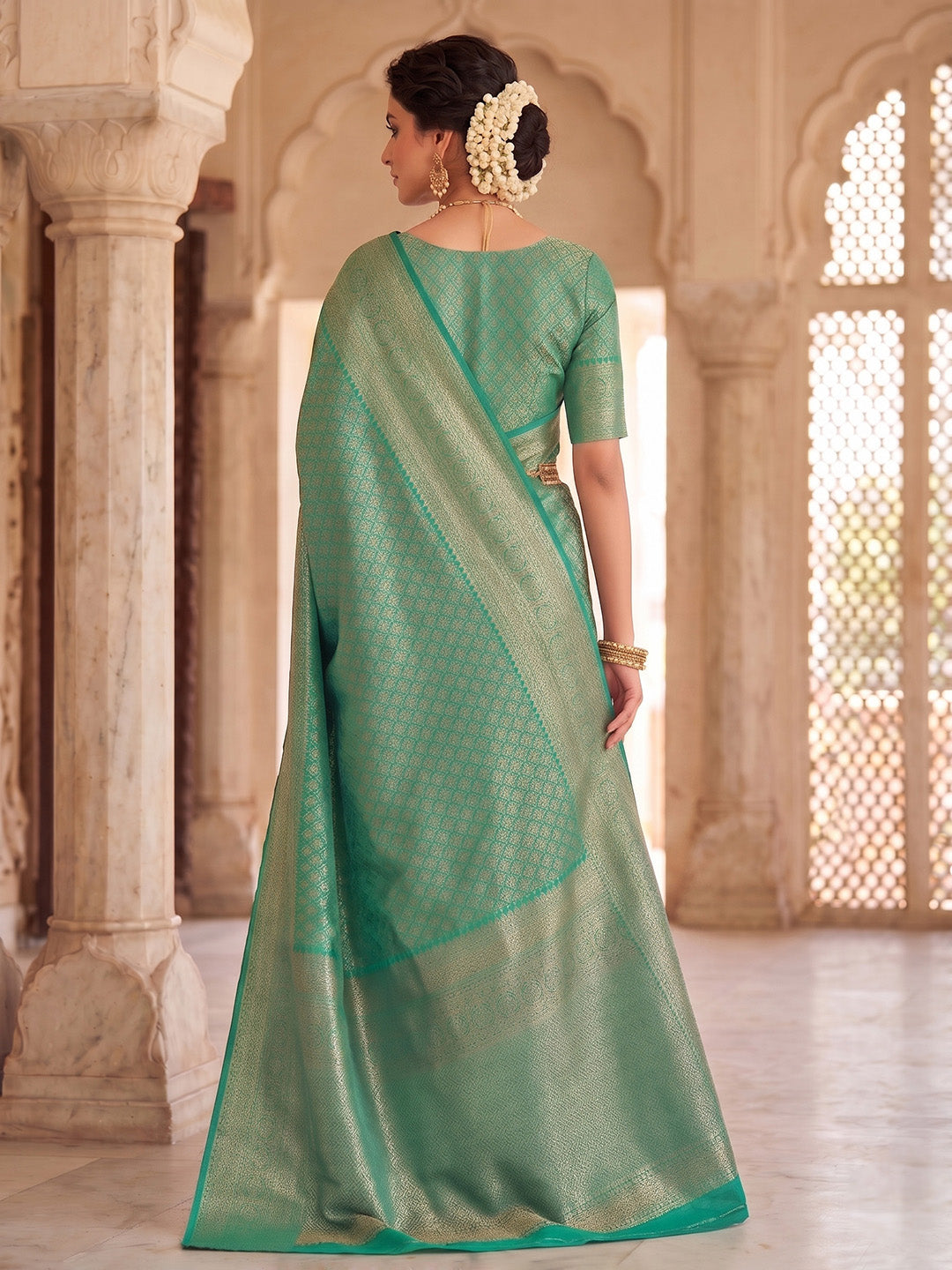 Blue Woven Design Art Silk Kanjivaram Saree