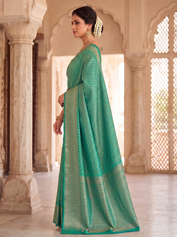 Blue Woven Design Art Silk Kanjivaram Saree