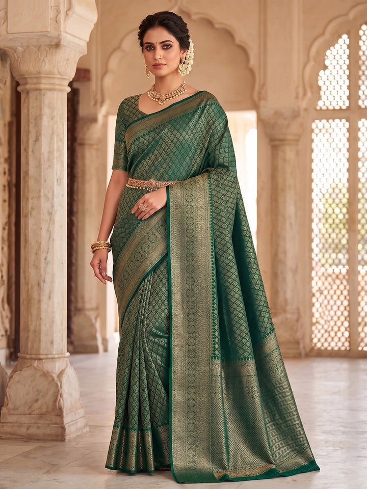 Green Woven Design Art Silk Kanjivaram Saree